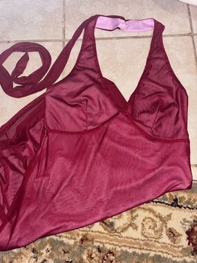 V neck party dress- Burgundy